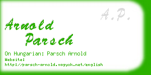 arnold parsch business card